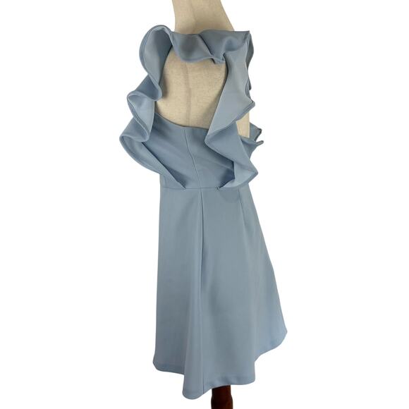 BCBGENERATION RUFFLE SLEEVE SQUARE NECK MINI DRESS IN BABY BLUE WOMEN'S‎ SIZE 0 - Picture 4 of 13
